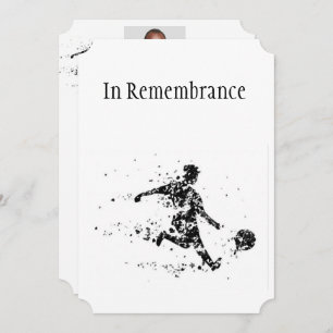 Memorial Service Celebration of Life Soccer Player Invitation