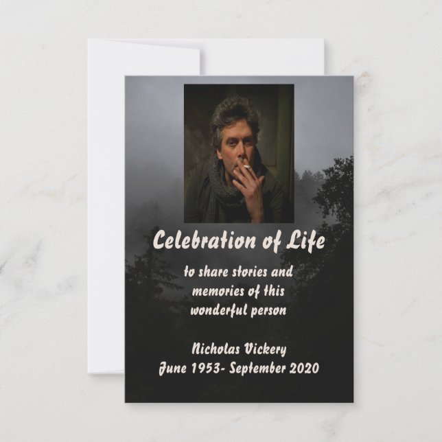 Memorial Service Custom Person Night Sky Nighttime Invitation (Front)