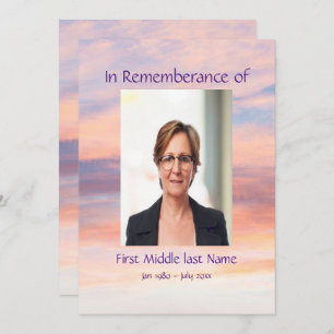 Memorial Service Evening Sunset Sunset  Invitation