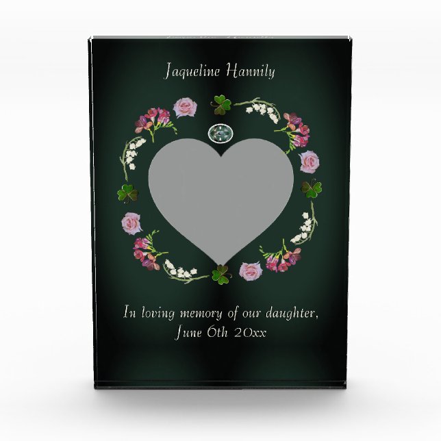 Memorial Service, In Loving Memory Of Photo Heart (Front)