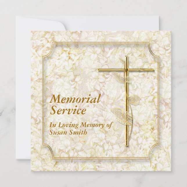 Memorial service invitation announcement memory (Front)