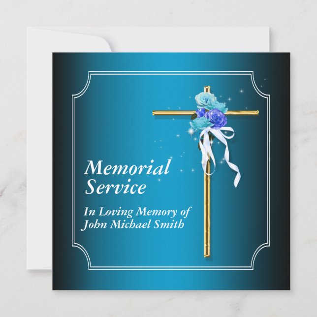 Memorial service invitation announcement memory (Front)