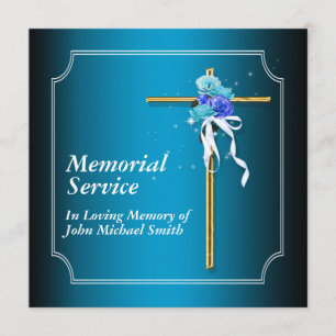Memorial service invitation announcement memory