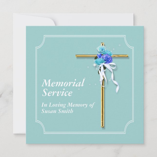 Memorial service invitation announcement memory (Front)