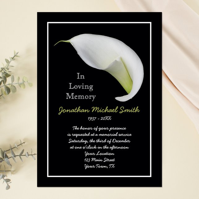 Memorial Service Invitation Announcement Template (Creator Uploaded)