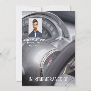 Memorial Service Invite Antique Cars Auto Vehicles