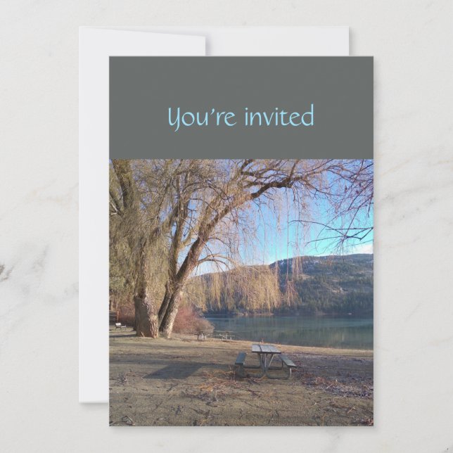 Memorial Service Invite Beautiful Lake Beach (Front)