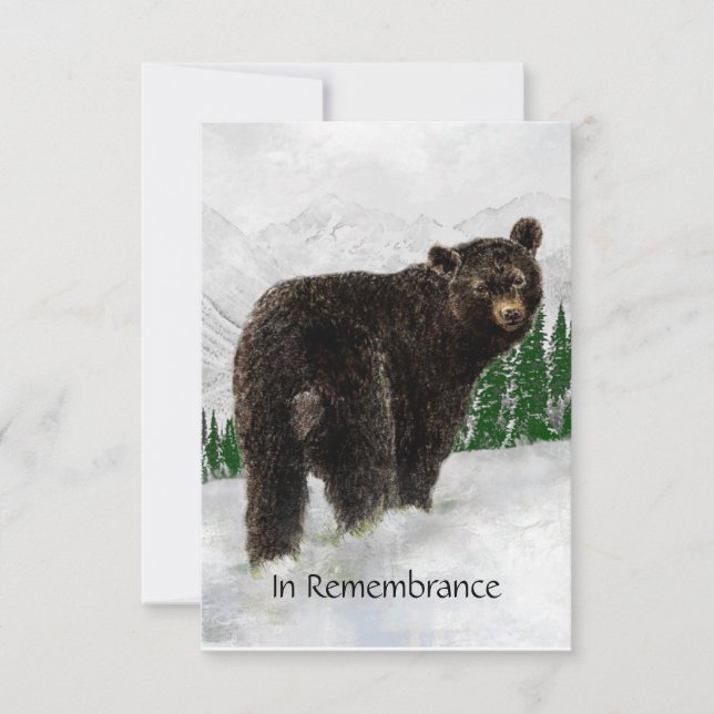 Memorial Service Invite Black Bear Snow Mtn (Front)
