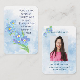 Memorial Service Invite Forget Me Not Flower Art