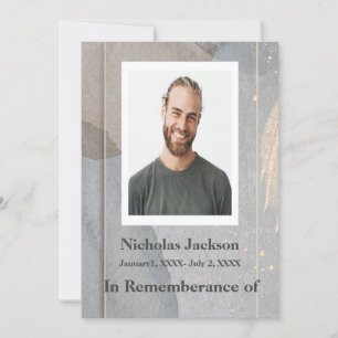 Memorial Service Invite Granite Stone Grey Grey