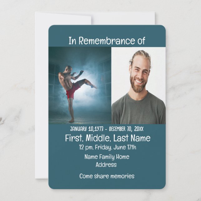 Memorial Service Invite Martial Arts (Front)