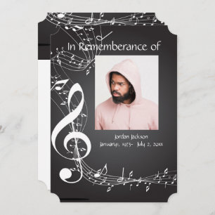 Memorial Service Invite Music Notes background