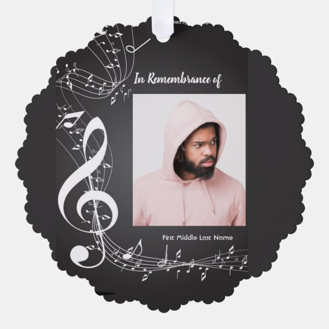 Memorial Service Invite Music Notes background (Front)