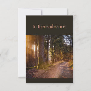 Memorial Service Invite Nature Path Trail Trees
