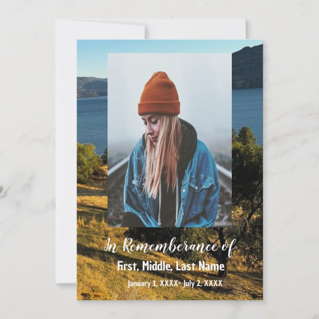 Memorial Service Invite Orchard Lake Mountains  (Front)