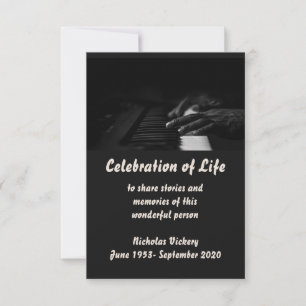 Memorial Service Invite Piano Player Musician