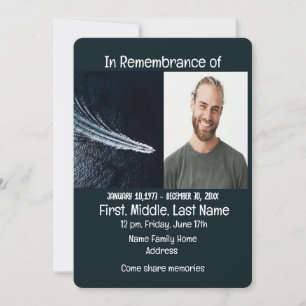 Memorial Service Invite Power Boat Motor