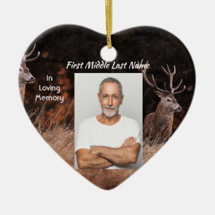 Memorial Service Invite Stag Deer Outdoorsman Ceramic Ornament