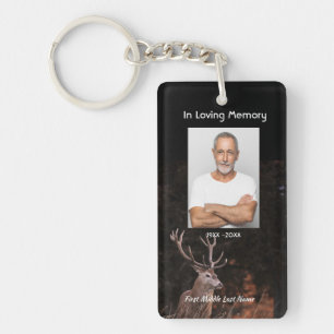 Memorial Service Invite Stag Deer Outdoorsman Key Ring