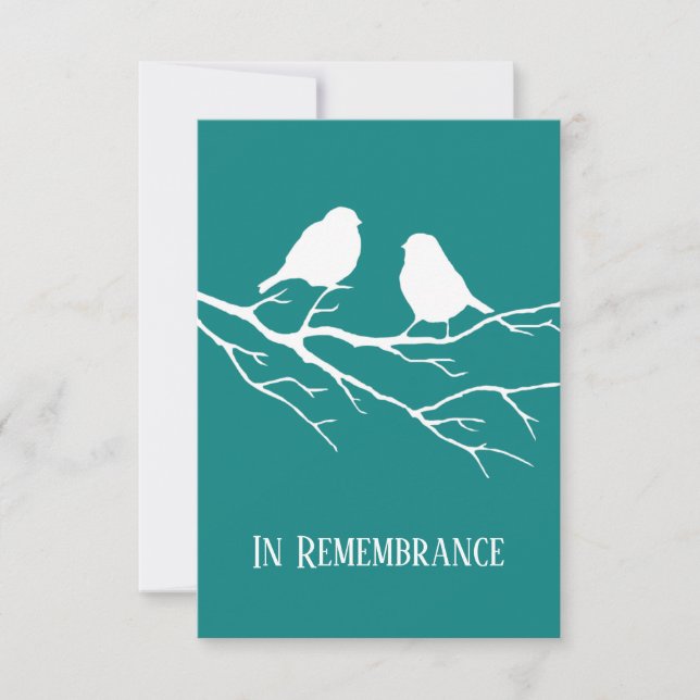 Memorial Service Invite Two Bird Silhouette (Front)