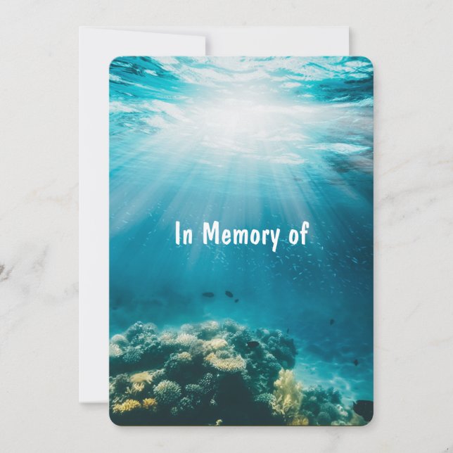 Memorial Service Invite Undersea Diving Marine (Front)