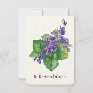 Memorial Service Invite Watercolor Wild Violet