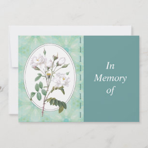 Memorial Service Invite Wild White Rose Custom