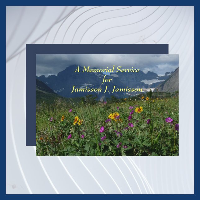 Memorial Service Mountain Wildflowers Personalised Invitation (Creator Uploaded)
