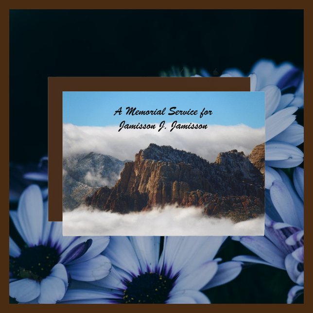 Memorial Service, Nestled Clouds Celebration Life  Invitation (Creator Uploaded)