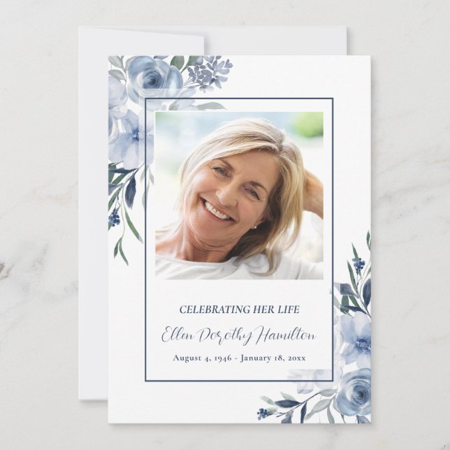 Memorial Service Photo Note Card (Front)