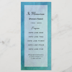 Memorial service program card