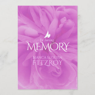 Memorial service purple rose funeral program