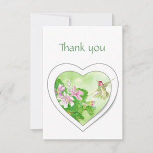 Memorial Service Thank Watercolor Hummingbird You Card