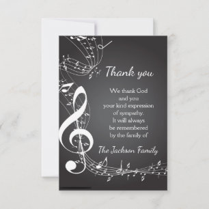 Memorial Service Thanks Music Notes Custom