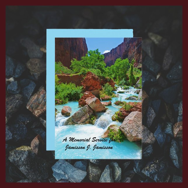 Memorial Service, Turquoise Stream, Red Rocks Invitation (Creator Uploaded)