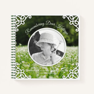 Memorial Service Wildflower Meadow Photo Guestbook Notebook