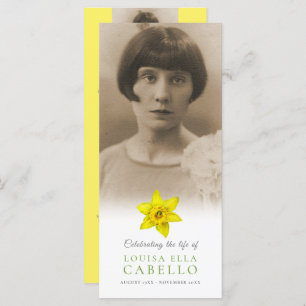 Memorial service yellow daffodils bright funeral program