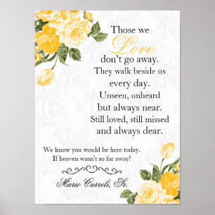 Memorial Sign- Golden Yellow Flowers Poster