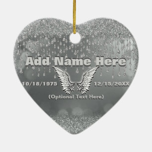 Memorial - Silver Tears Ceramic Tree Decoration