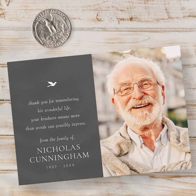 Memorial Simple Minimalist Modern Photo Card (Creator Uploaded)