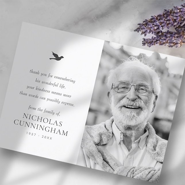 Memorial Simple Minimalist Modern Photo Postcard (Creator Uploaded)