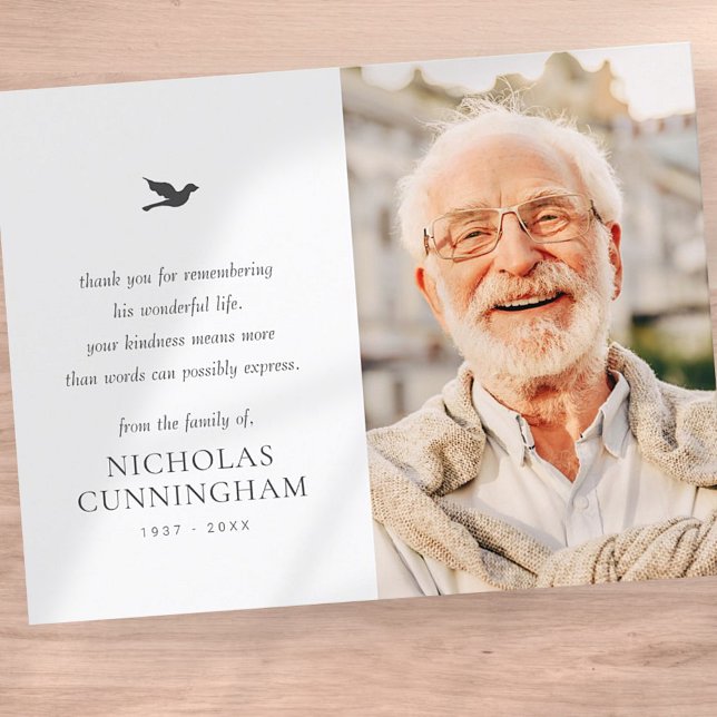 Memorial Simple Minimalist Modern Photo Postcard (Creator Uploaded)