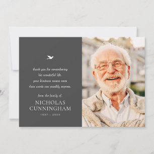 Memorial Simple Minimalist Modern Photo Thank You Card