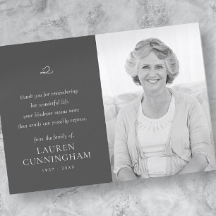 Memorial Simple Minimalist Modern Photo Thank You Card