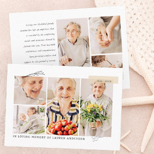 Memorial Simple Modern 7 Photo Grid Prayer Business Card