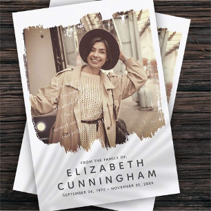 Memorial Simple Modern Frame Custom Photo Thank You Card