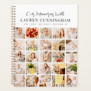 Memorial Simple Modern Minimalist 25 Photo Collage Planner