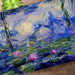 Memorial Sorry For Your Loss Water Lilies Sympathy Card