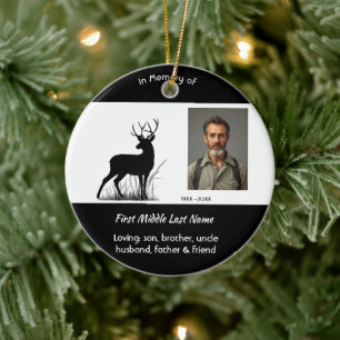 Memorial Stag Deer Outdoorsman Ceramic Ornament