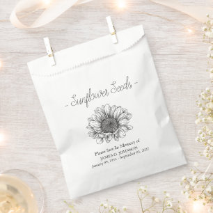 Memorial Sunflower Seed Funeral  Favour Bag